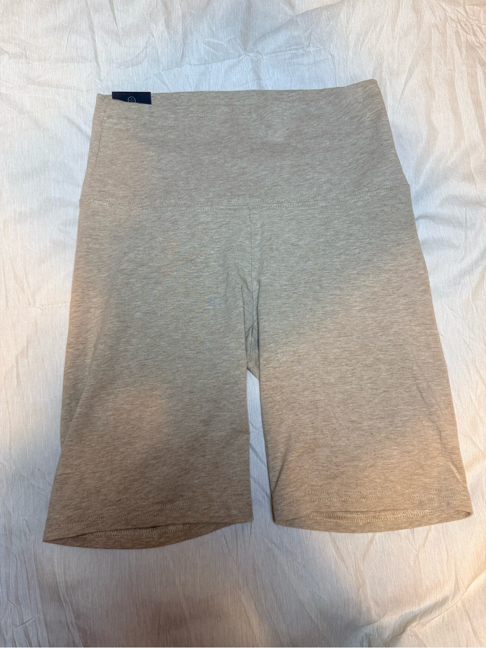 NWT XS TNA Women’s High-Waist Bike Shorts — Light Taupe